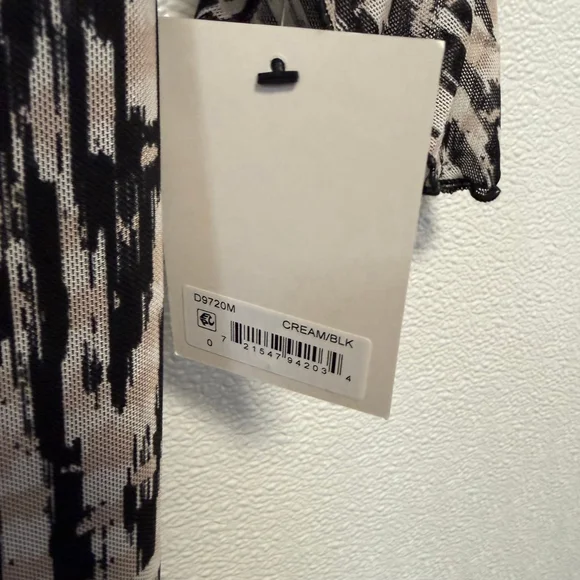 DONNA MORGAN Long Sleeve Dress Size 0 Black Cream New NWT MSRP:$128 A-Line - Picture 7 of 16